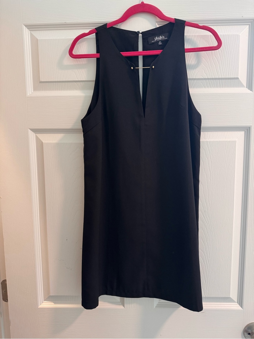 Lulu's Black Sleeveless Mini Dress with Bar Accent